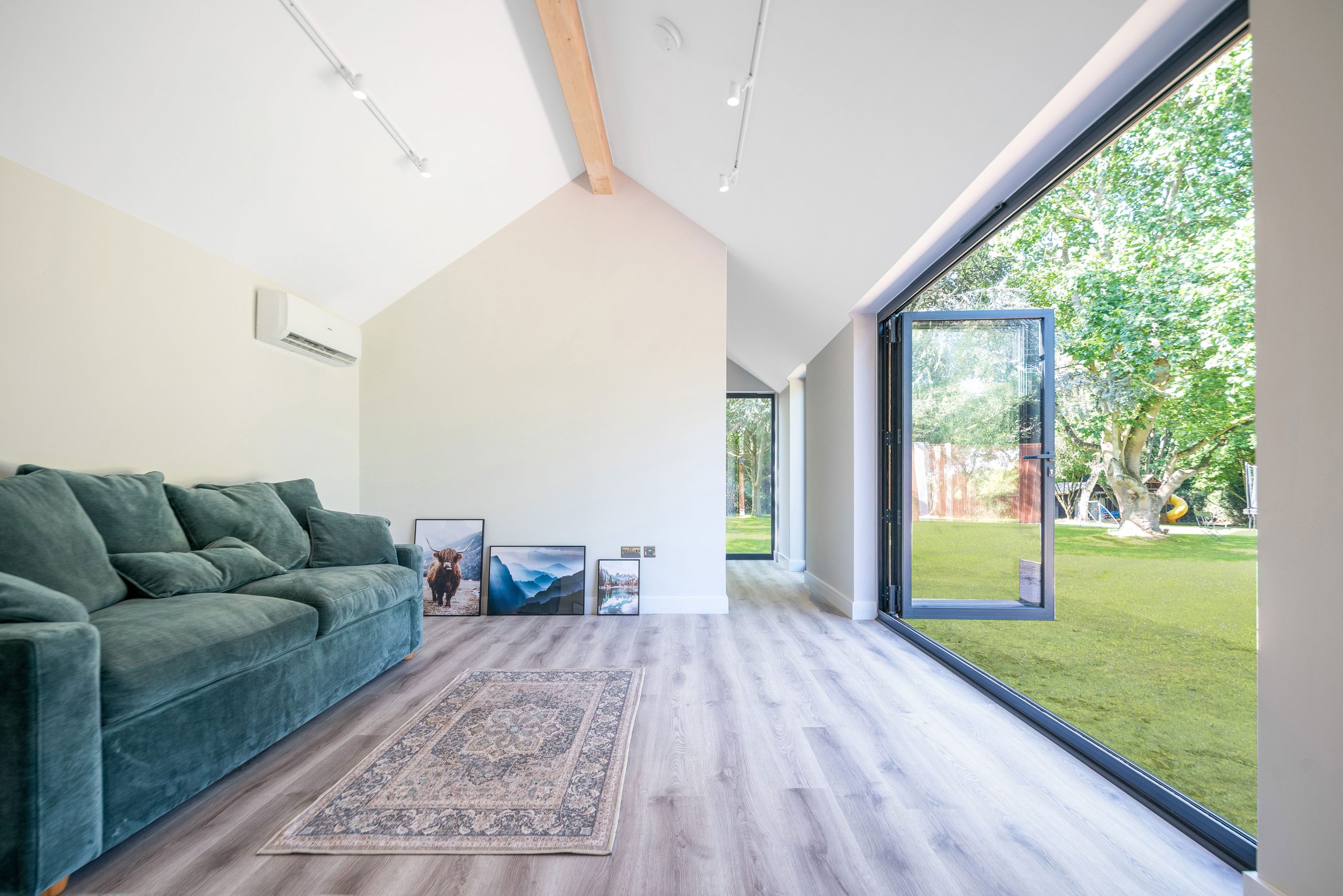 large garden room with bi-fold doors