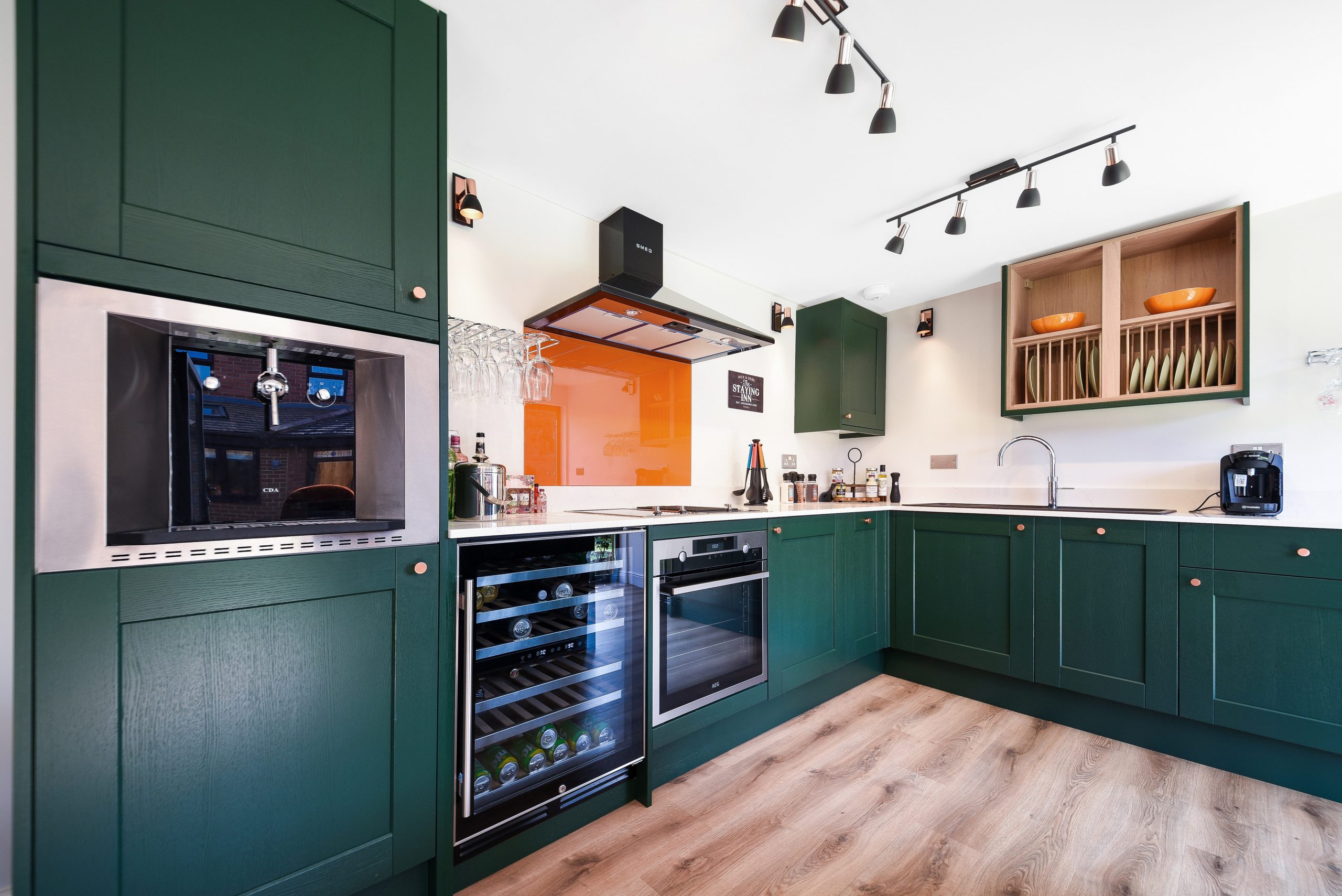 garden room with luxury kitchen